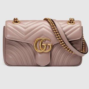 Gucci Marmont Matelassé Shoulder Small Bag Nude